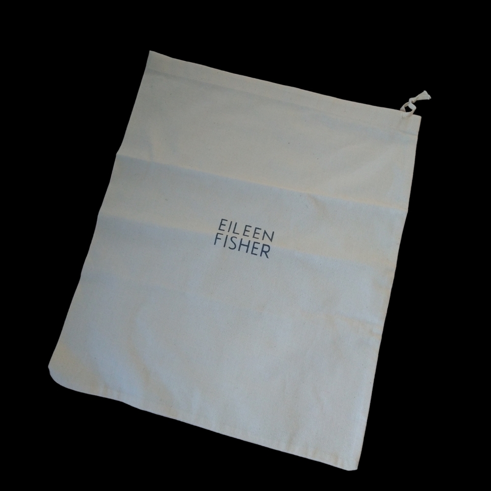 Eileen Fisher Organic Cotton Cream Dust Cinch Sack Bag 11 1/2 x‎ 13 1/2